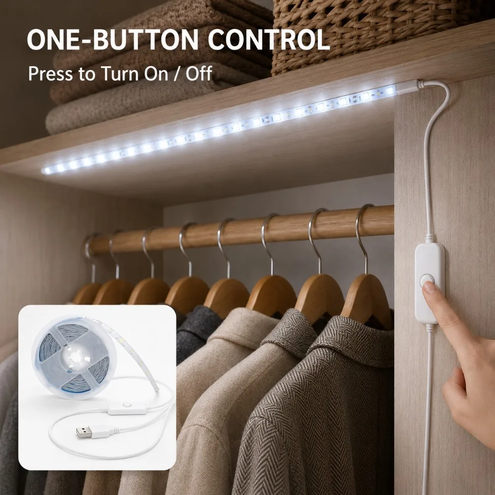 USB Button Switch 2835 LED Str - Outdoor Use Power Strip ulasan dan harga