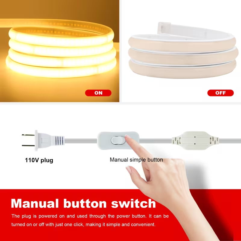 High-Lumen Cob Led Strip Light - Outdoor Power Strip Weatherproof ulasan dan harga